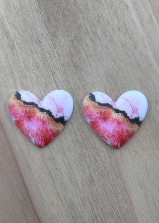 Marble Heart Cabochon