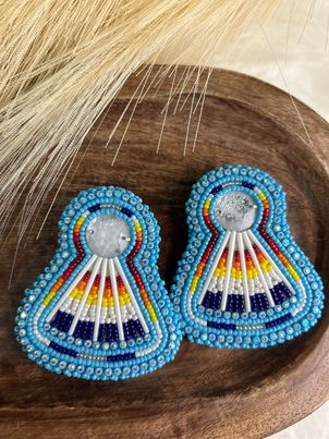Beaded Fan Earrings