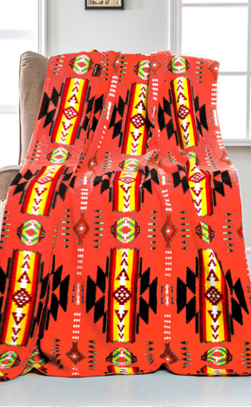 Navajo 50x60 Rolled Polar Fleece Blanket