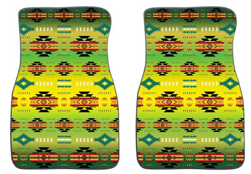 2 Piece Navajo Print Carpet Floor Mat Set