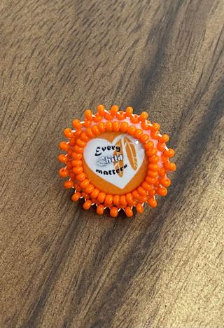 Orange ECM beaded Pin