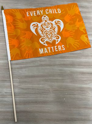 Orange Tribal Turtle ECM Handheld Flags