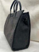 Black Leather Aztec Tote Bag