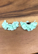 Ruffled Fabric Flower Tassels