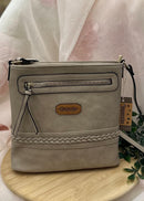 Faux Leather Crossbody Purse with Braid