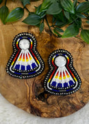 Beaded Fan Earrings