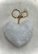Fuzzy Heart Keychains