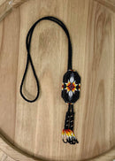 Double Feather Bolo Tie