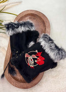 Fingerless Gloves with Faux Rabbit Fur