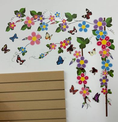 Flowers & Butterfly Wall Stickers