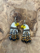 Painted Eagle Bone Earrings