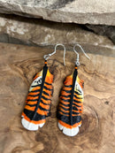 Large Fully Stripe Bone Earrings