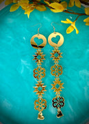 Diamond Heart Metallic Earrings