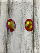 Neon Checkered Cabochons