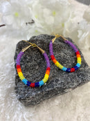 Beaded Teardrop Hoop Earrings
