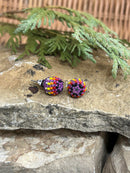 Round Beaded Stud Earrings