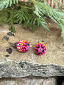 Round Beaded Stud Earrings