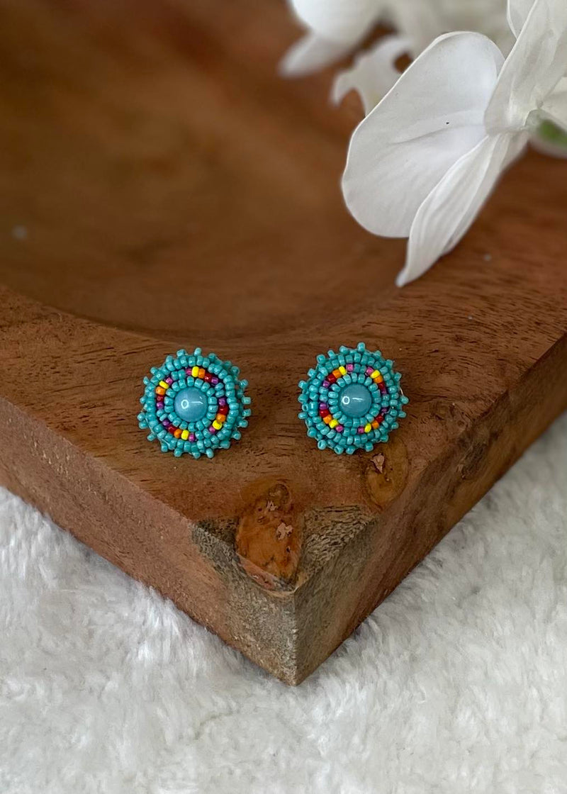 Pearl Center Beaded Studs