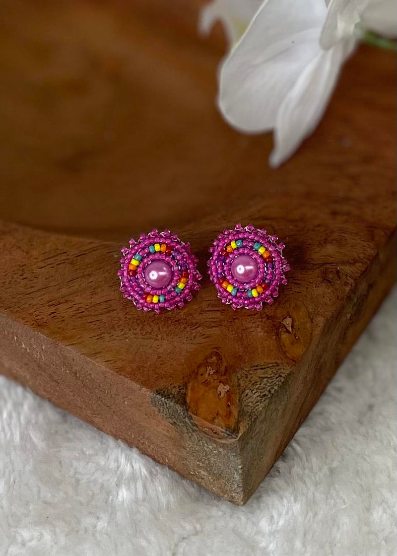 Pearl Center Beaded Studs