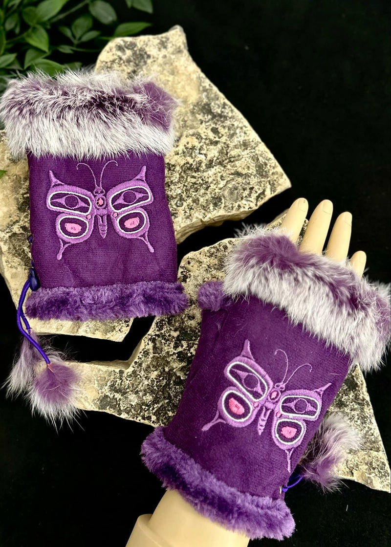 Fingerless Rabbit Fur Gloves