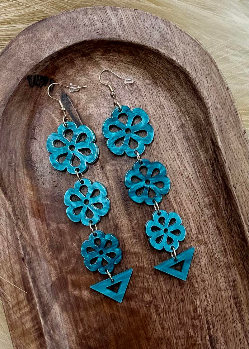 Three Flower Earrings