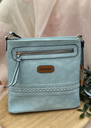 Faux Leather Crossbody Purse with Braid