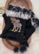 Fingerless Gloves with Faux Rabbit Fur