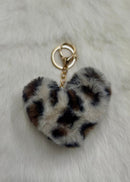 Fuzzy Heart Keychains