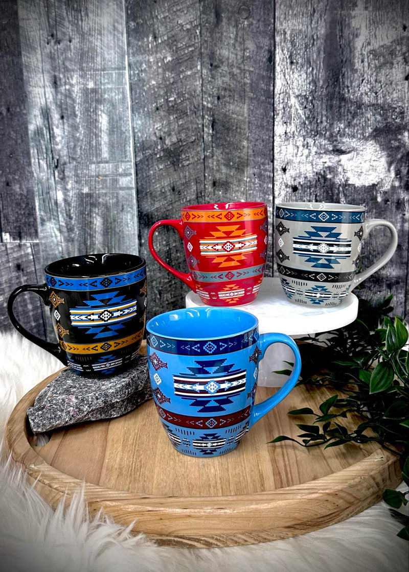 Aztec Design 4 PC Mug Set