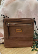 Faux Leather Crossbody Purse with Braid