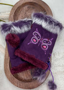 Fingerless Gloves with Faux Rabbit Fur
