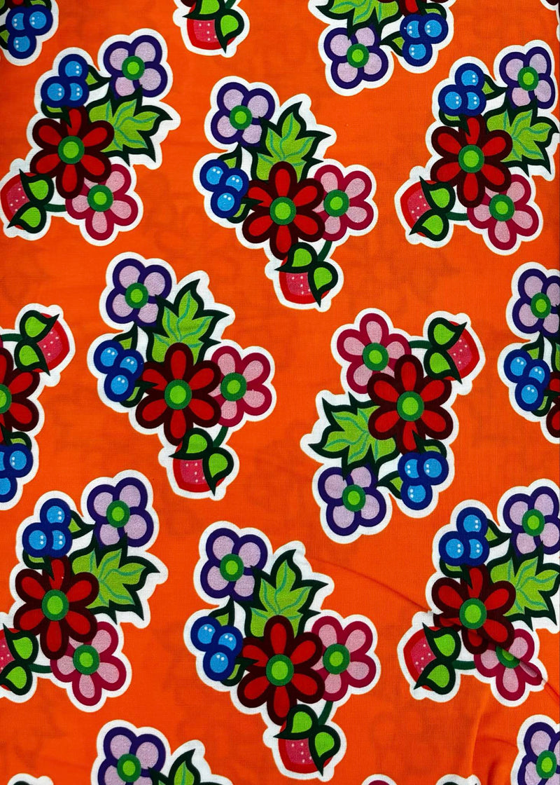 Kokum Flowers by Carrie Okemaw Fabric