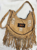 Boho Suede Fringe Shoulder Bag