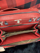 Crossbody Purse with Leather Aztec Strap