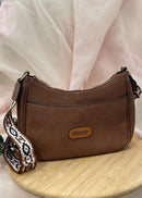 Faux Leather Crescent Shoulder Bag