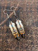 Stripe Painted Bone Earring