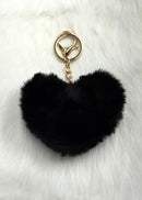 Fuzzy Heart Keychains