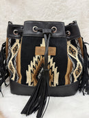 Southwestern Drawstring Crossbody Bag