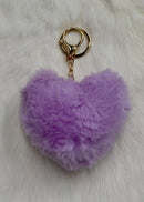 Fuzzy Heart Keychains