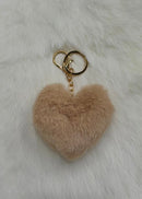 Fuzzy Heart Keychains