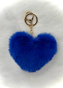 Fuzzy Heart Keychains