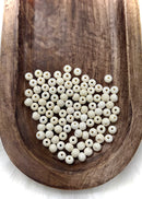 White Round Bone Beads