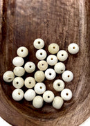 White Round Bone Beads