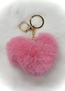 Fuzzy Heart Keychains