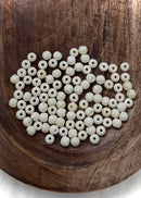 White Round Bone Beads