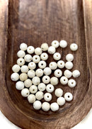 White Round Bone Beads