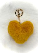 Fuzzy Heart Keychains