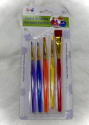 Multi-Colored Paint Brushes 5 Piece