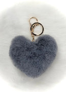 Fuzzy Heart Keychains