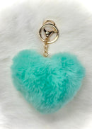 Fuzzy Heart Keychains